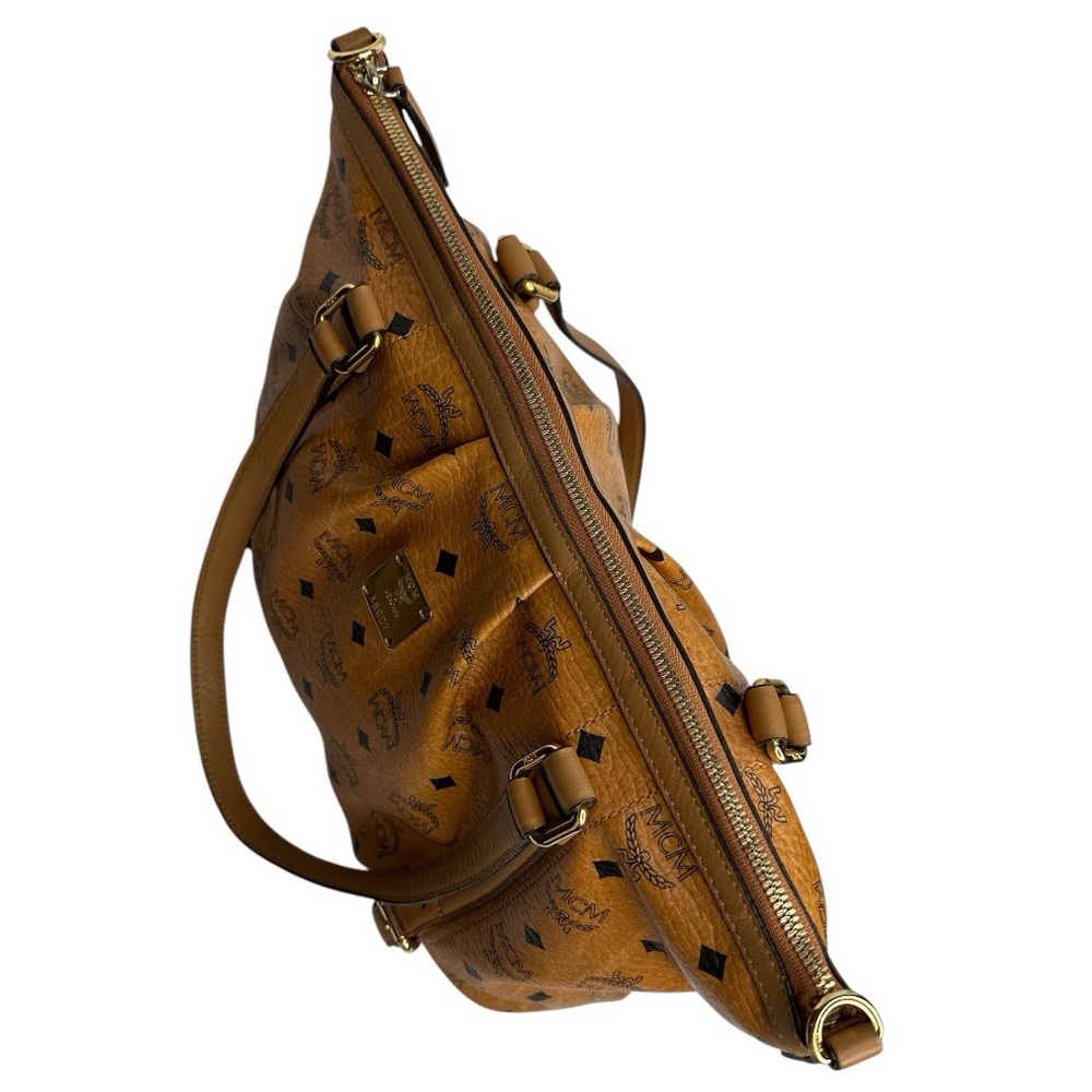 MCM Visetos Cognac Shoulder Bag - Picture 8 of 12
